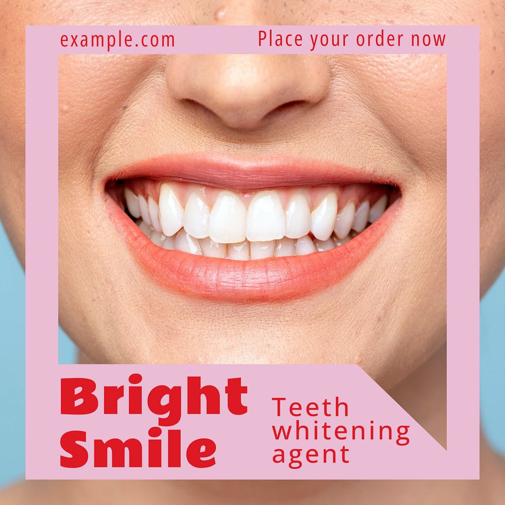 Bright smile Instagram post template, editable text