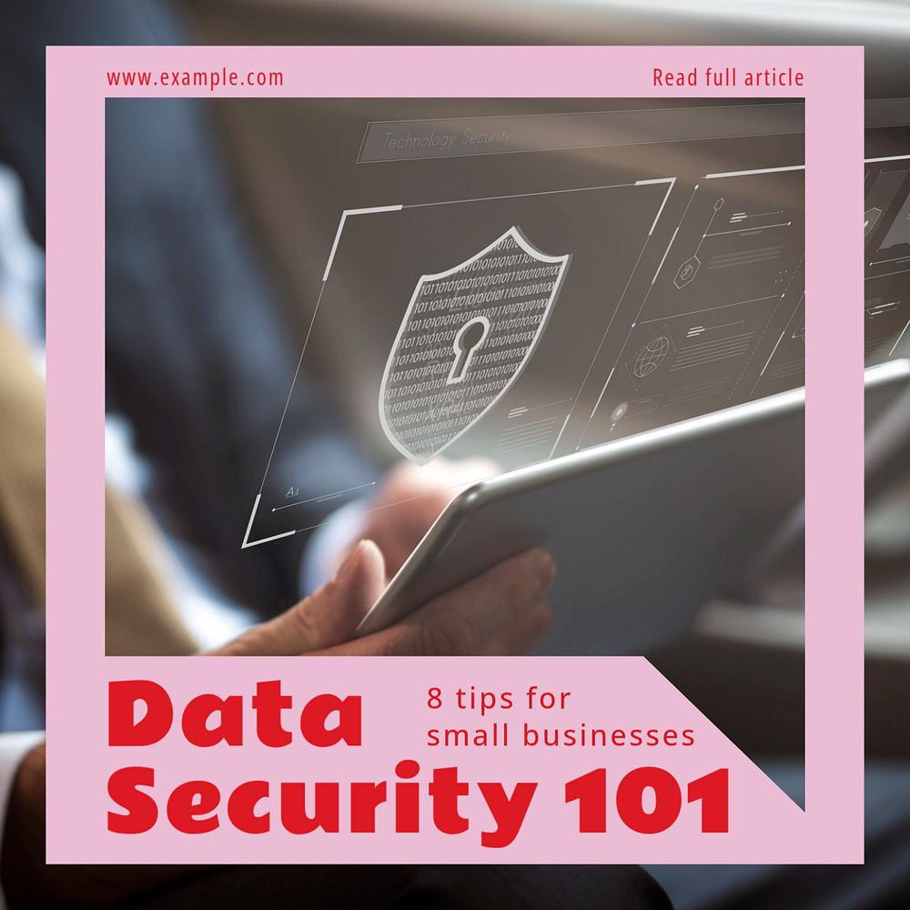 Data security Instagram post template, editable text