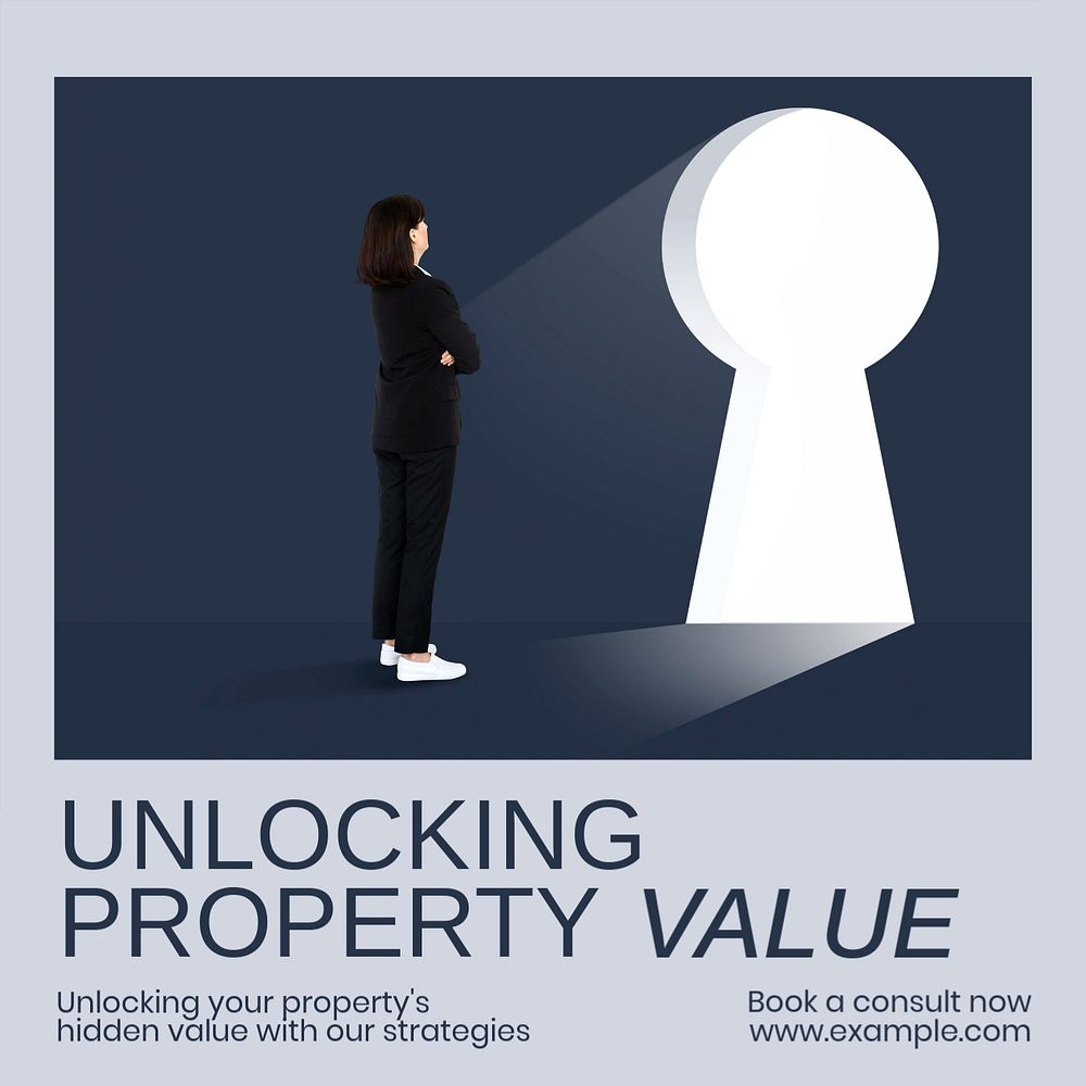 Property's value Instagram post template, editable text