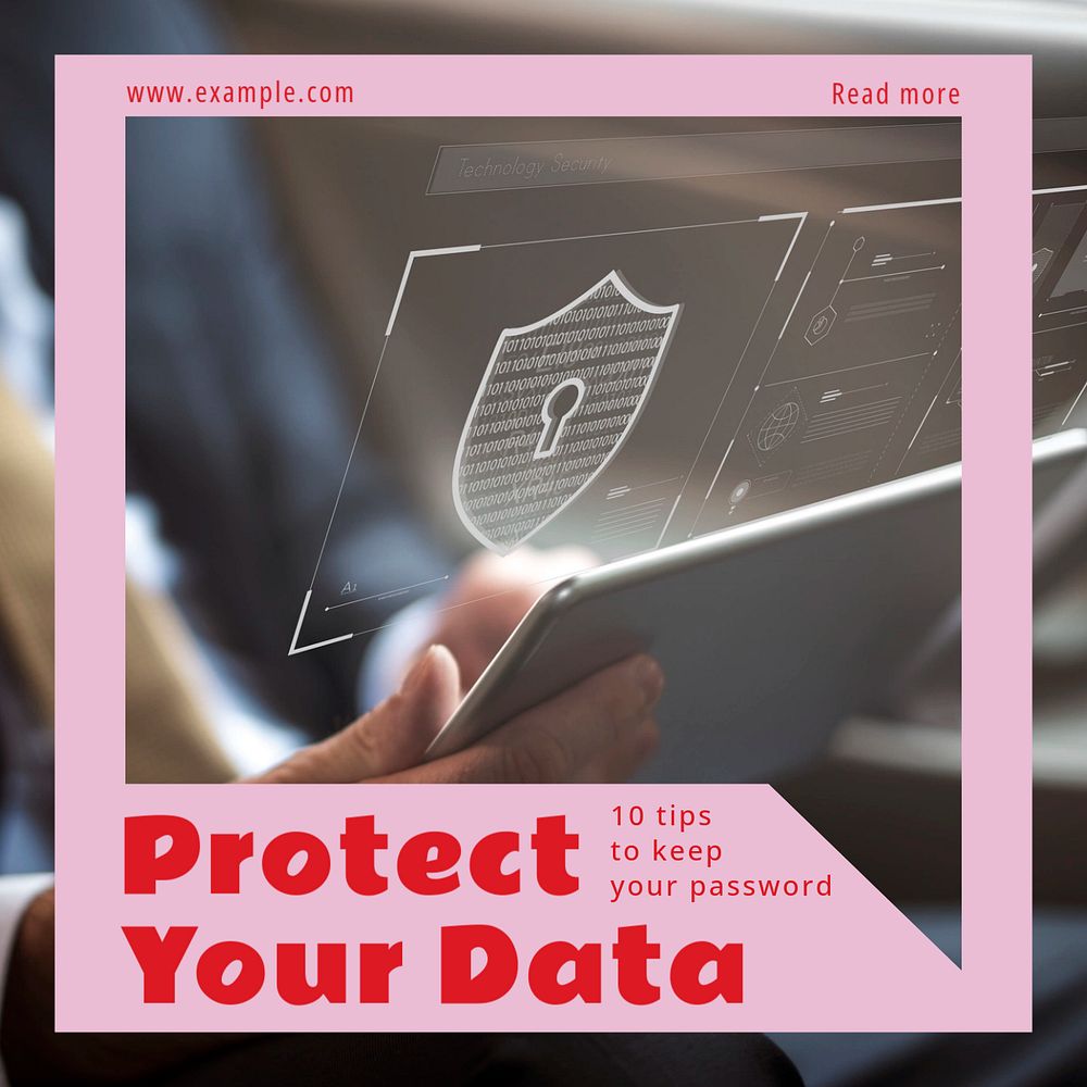 Data protection Instagram post template, editable text