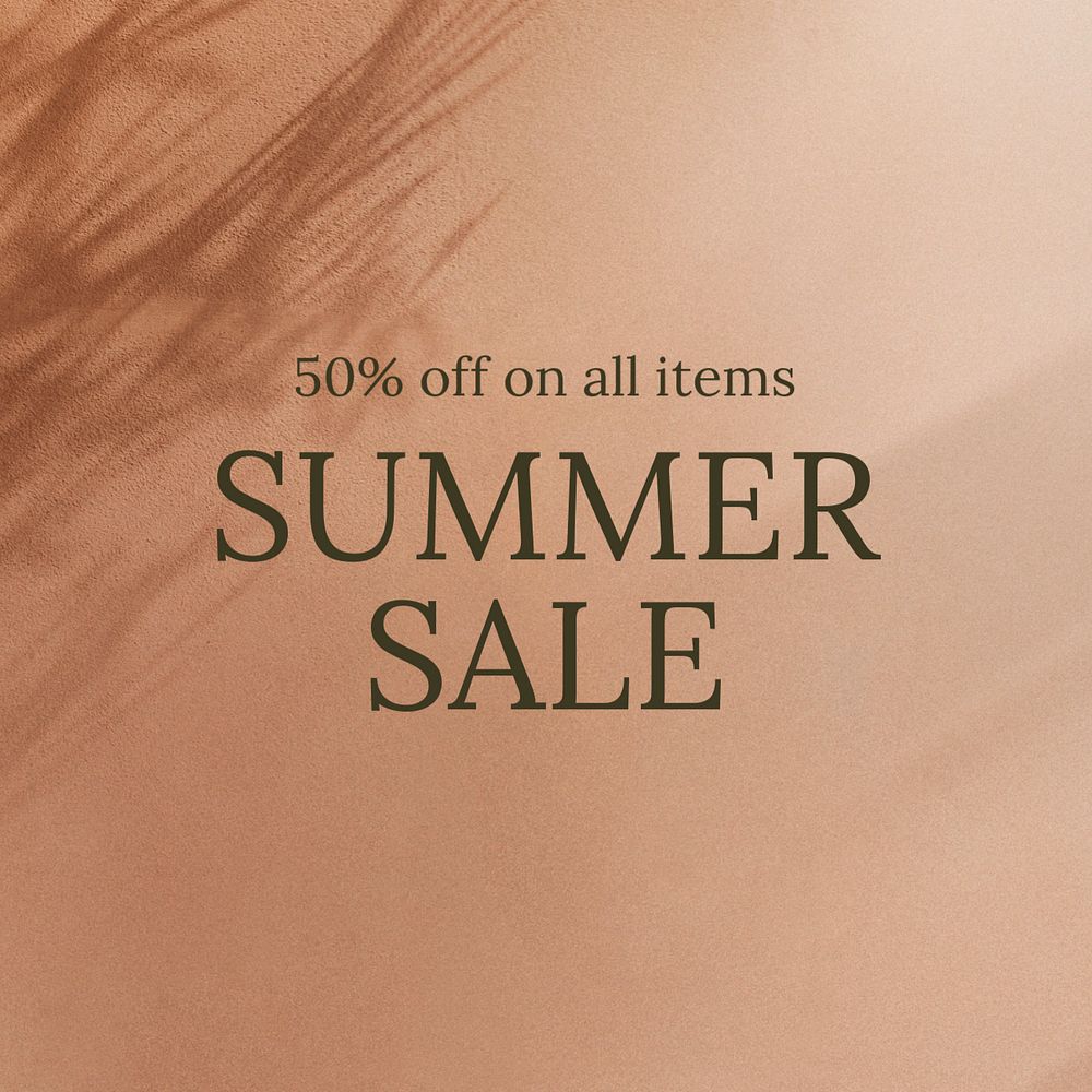 Summer sale  Instagram post template, editable text