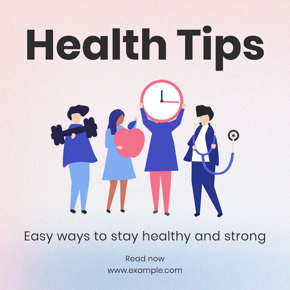 Health tips Instagram post template