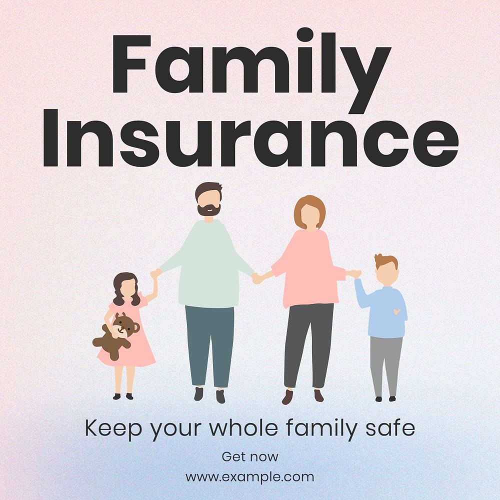 Family insurance Instagram post template