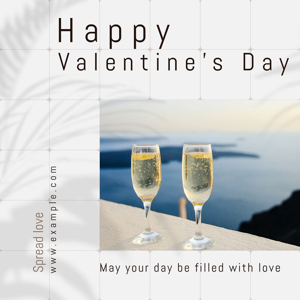 Happy Valentine's Day Instagram post template, editable text