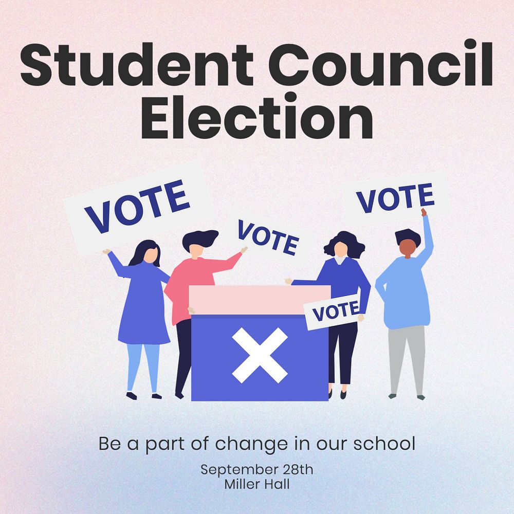 Student council election Instagram post template