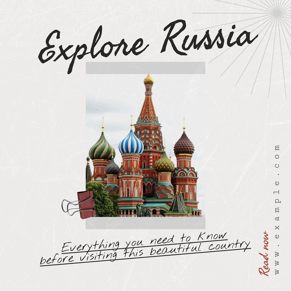 Explore Russia Instagram post template, editable text