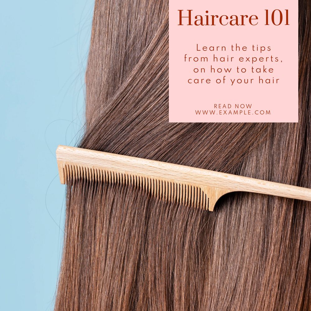 Haircare 101 Instagram post template, editable text