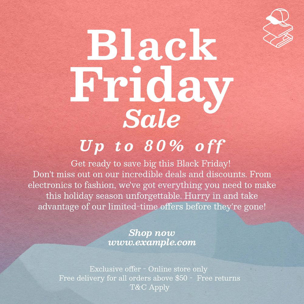 Black Friday Instagram post template, editable text