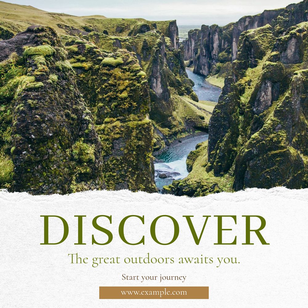 Discover Instagram post template, editable text