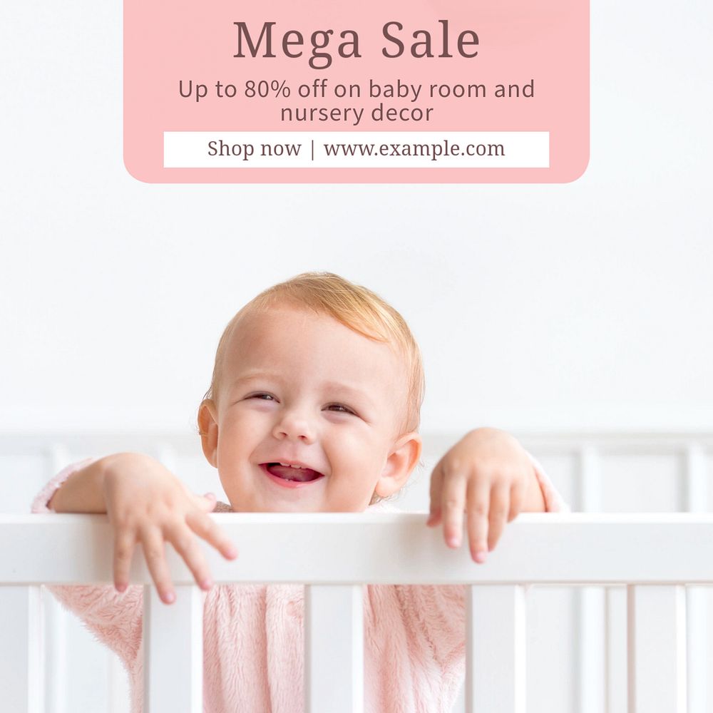 Mega sale Instagram post template, editable text