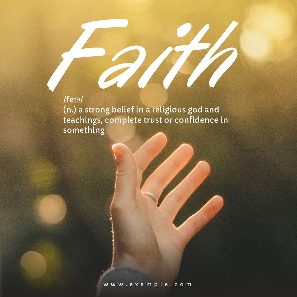 Faith Instagram post template, editable text