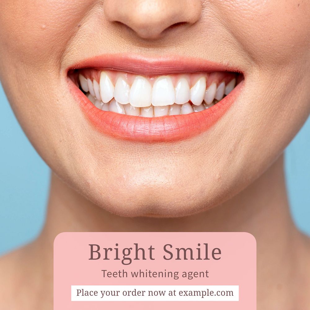 Bright smile Instagram post template, editable text