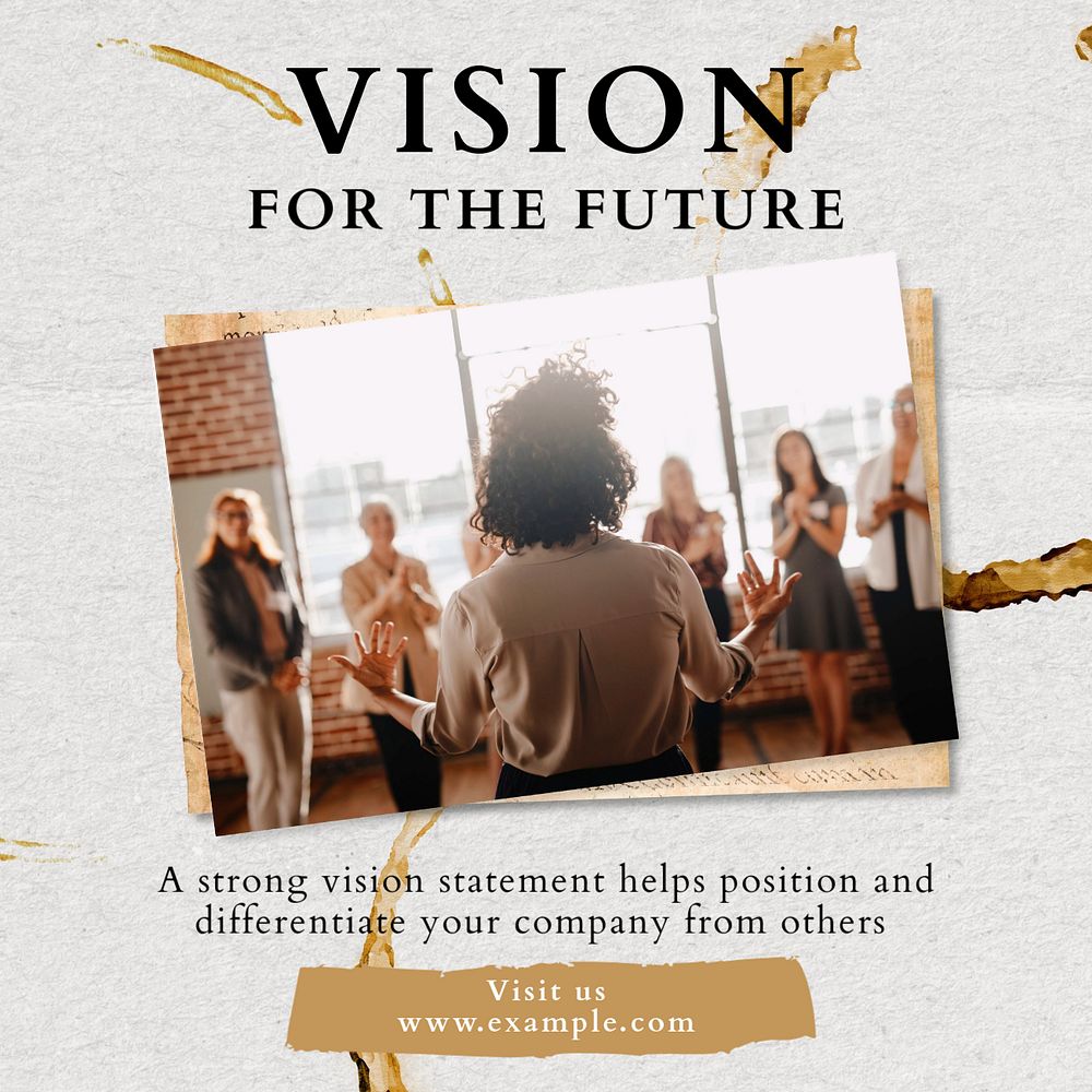 Vision for the future Instagram post template, editable text