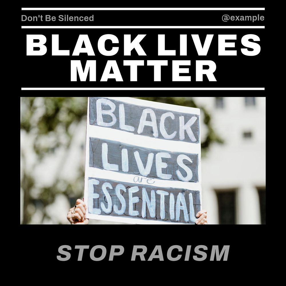 Black Lives Matter Instagram post template, editable text