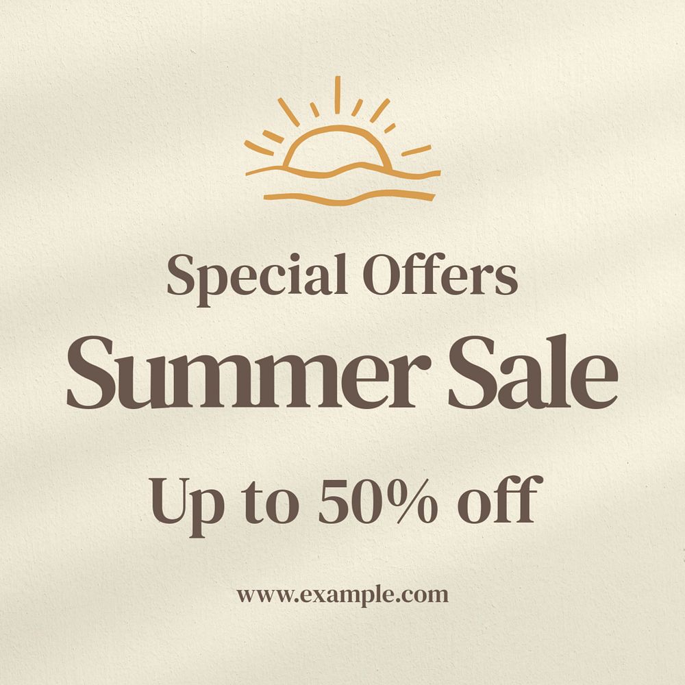 Summer sale Instagram post template, editable text