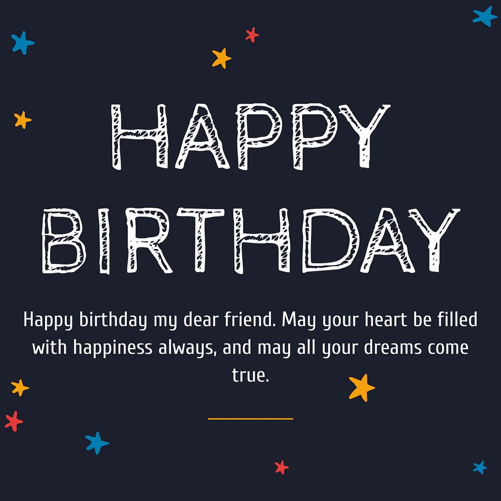 Happy birthday Instagram post template, editable text