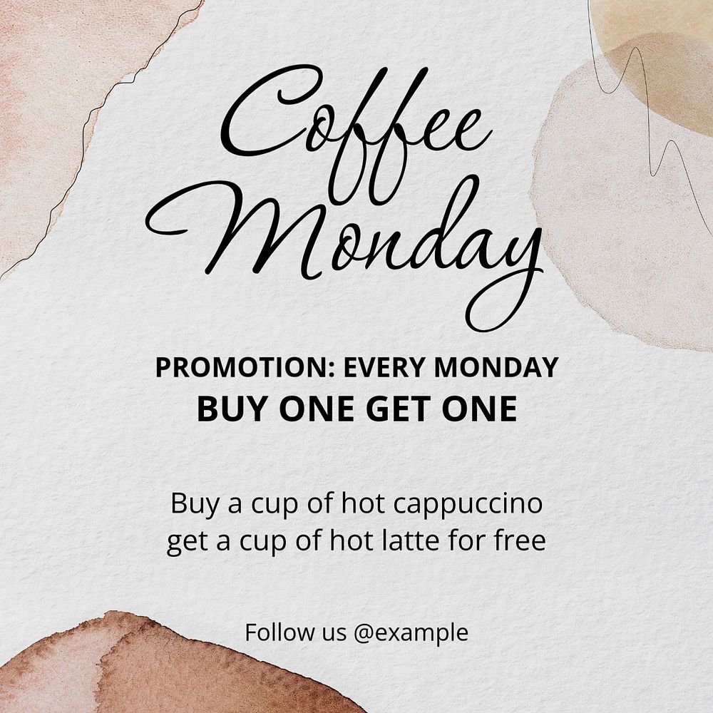 Coffee Monday Instagram post template, editable text