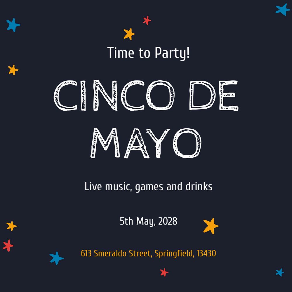 Cinco de Mayo Instagram post template, editable text