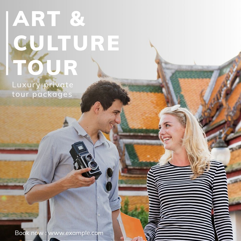 Art & culture tour  Instagram post template, editable text