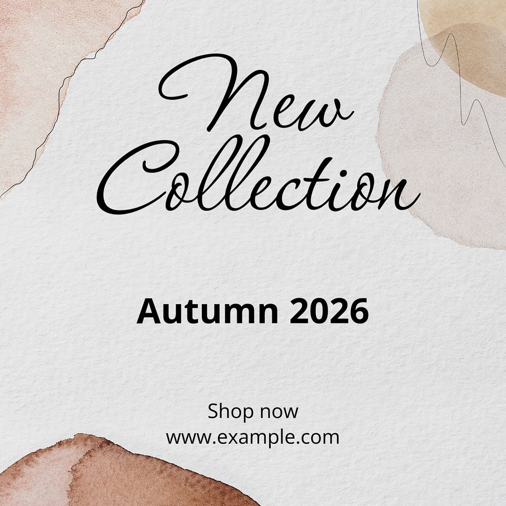 Autumn collection Instagram post template, editable text