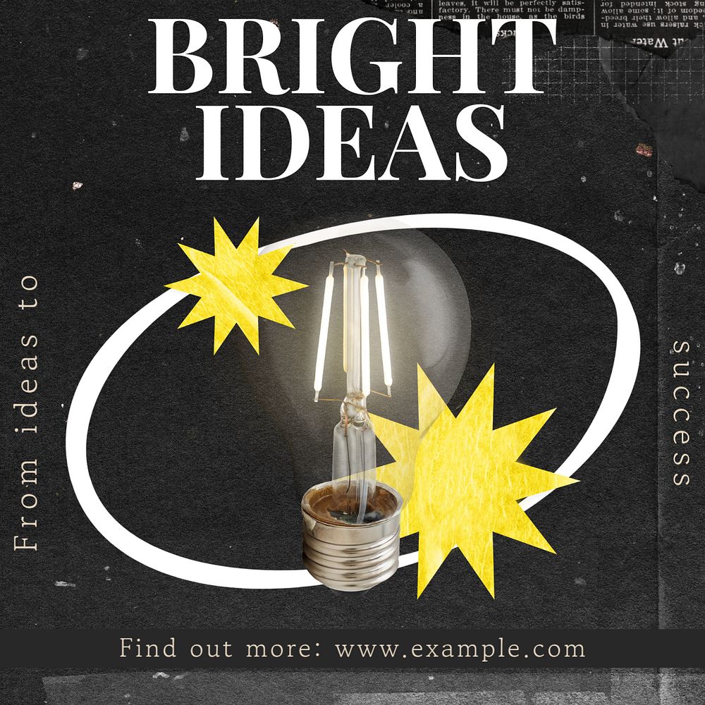 Bright ideas Instagram post template, editable text