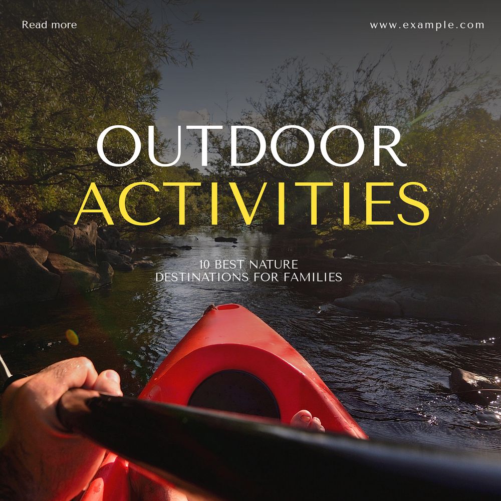 Outdoor family activity Instagram post template, editable text