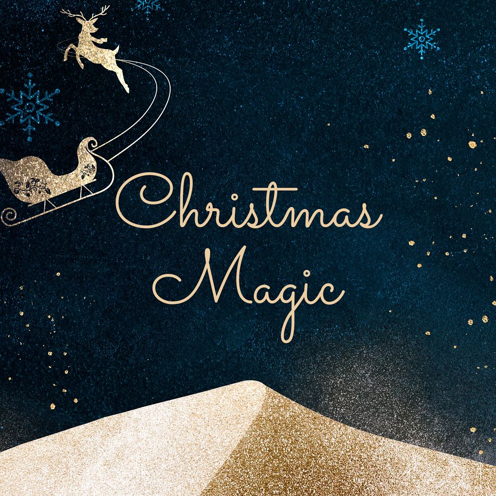 Christmas magic Instagram post template, editable text