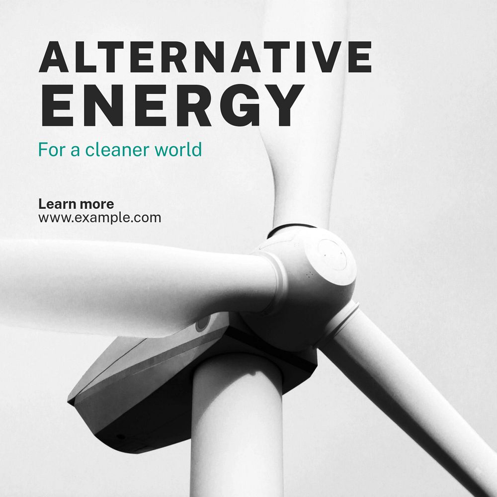 Alternative energy Instagram post template, editable text