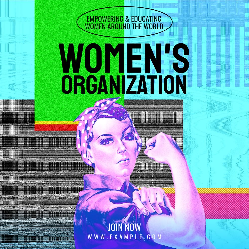 Women's organization Instagram post template, editable text