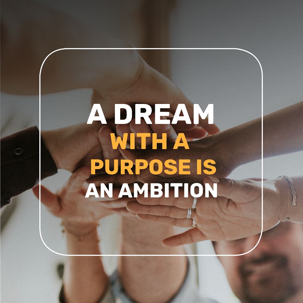 Dream purpose ambition Instagram post template, editable text