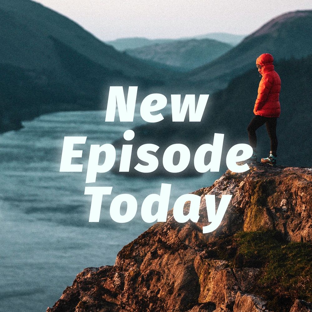 New episode today Instagram post template, editable text