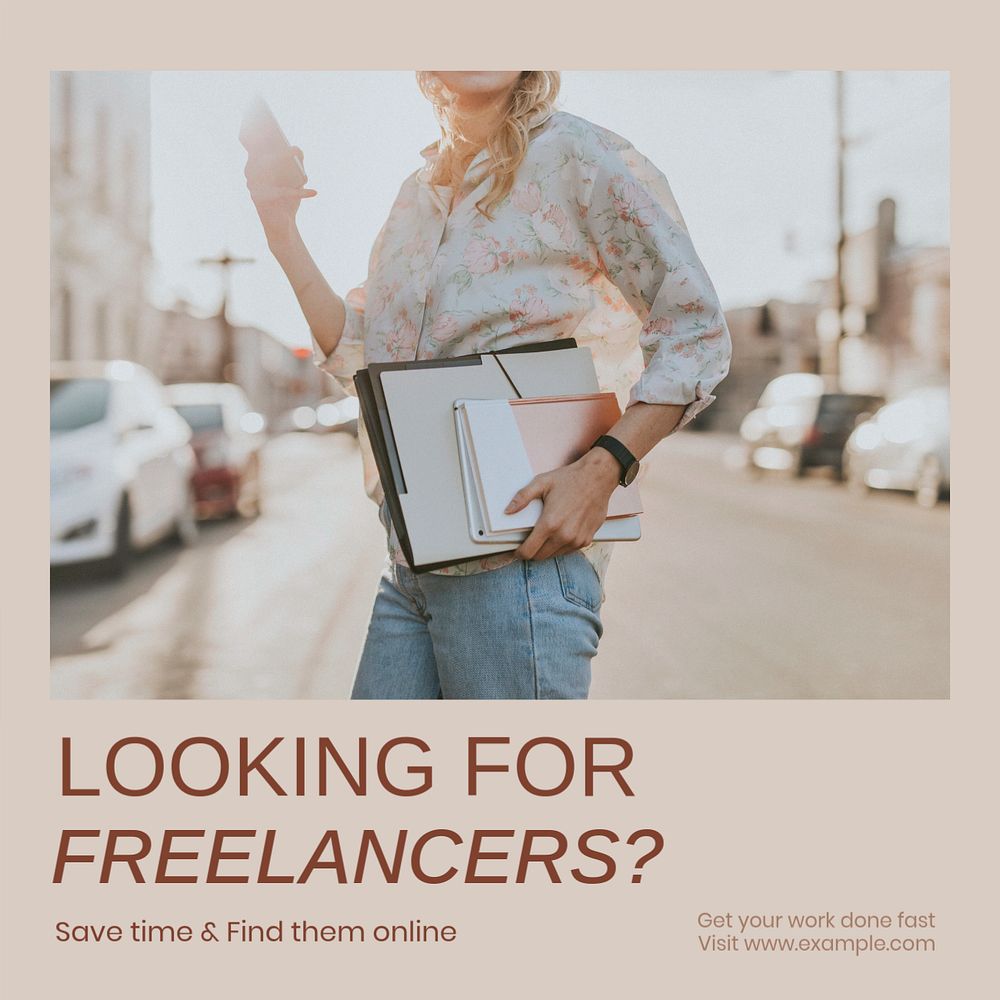 Looking for freelancers Instagram post template, editable text