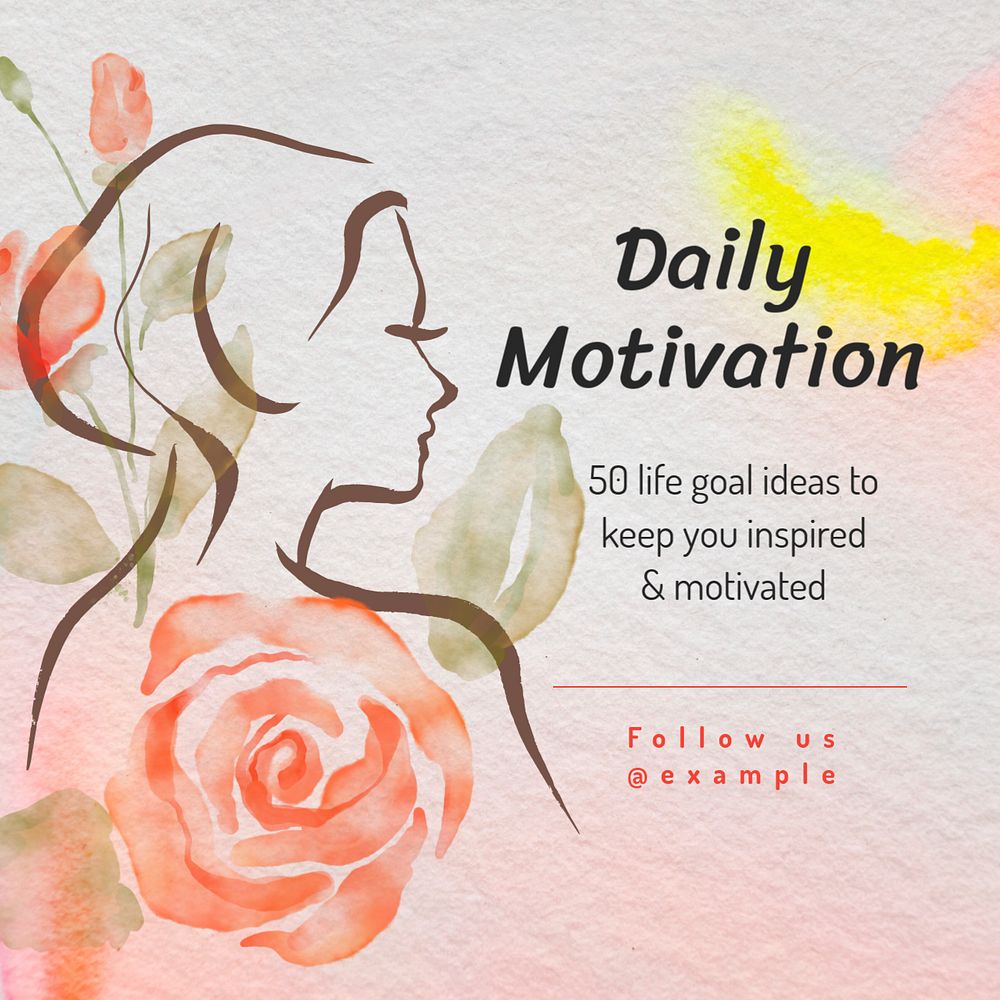 Daily motivation Instagram post template, editable text