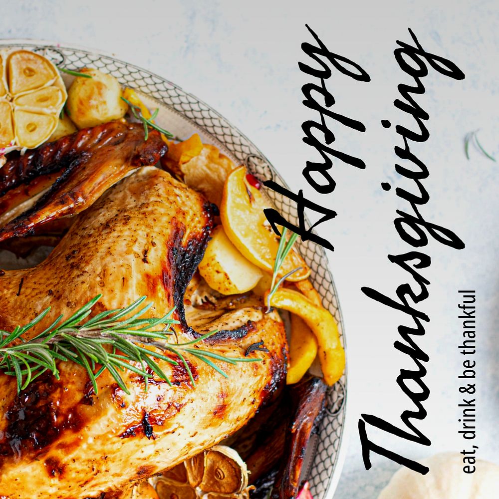 Thanksgiving Instagram post template, editable text