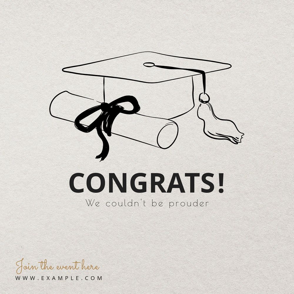 Congrats! Instagram post template, editable text