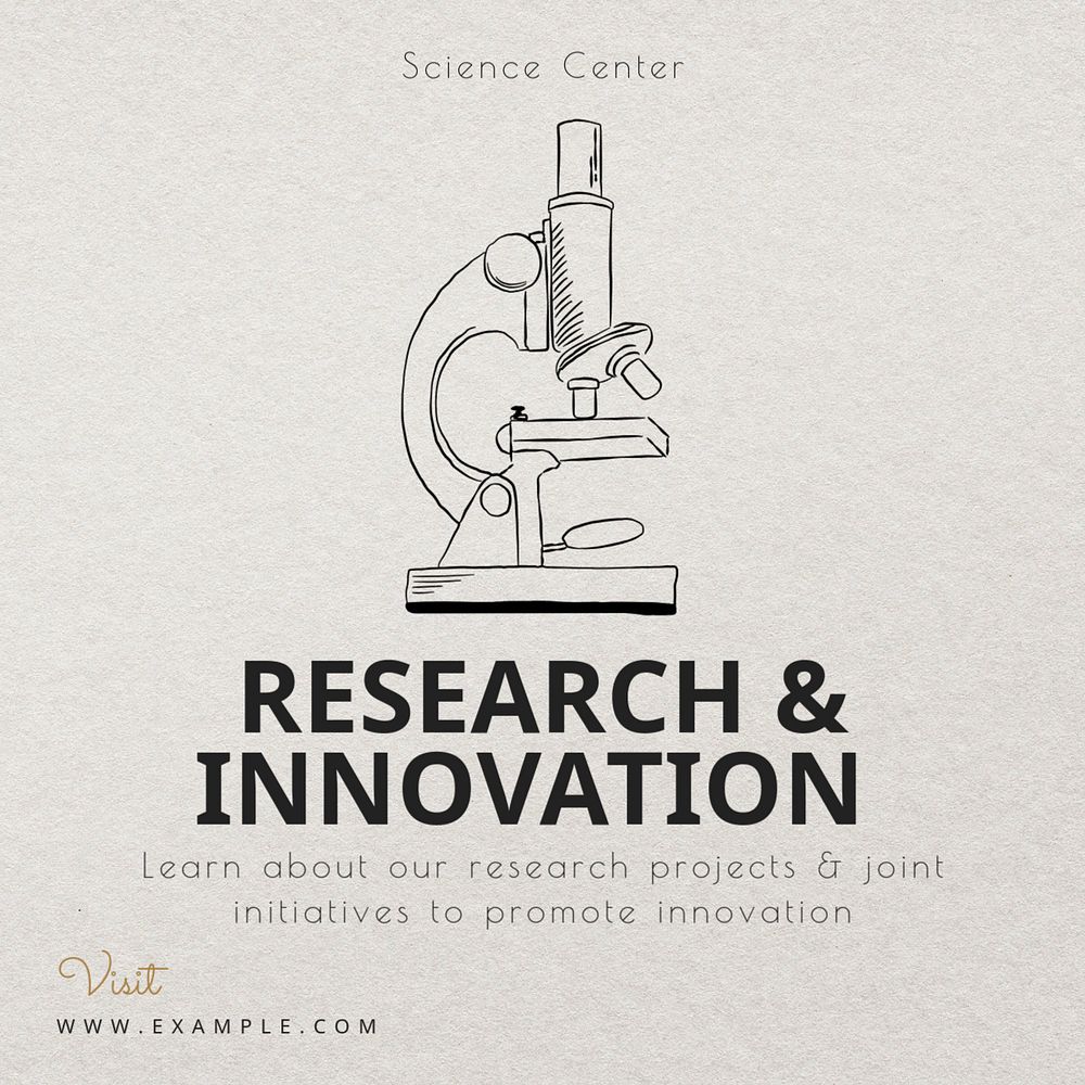 Research & innovation Instagram post template, editable text