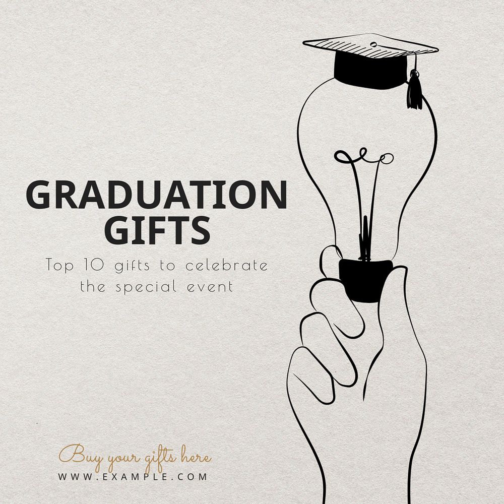 Graduation gifts Instagram post template, editable text