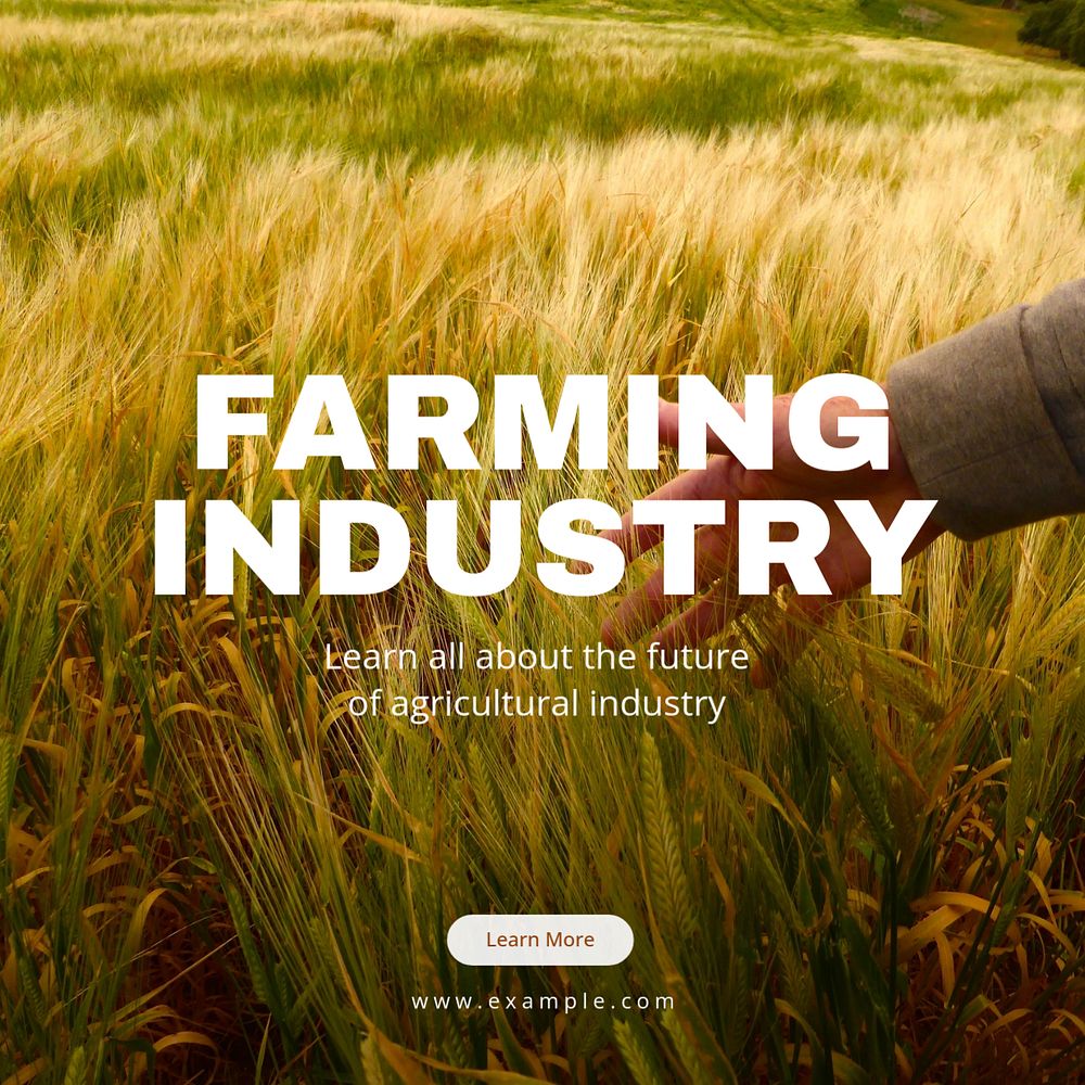 Farming industry  Instagram post template, editable text