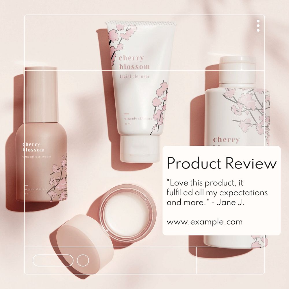 Product review Instagram post template, editable text