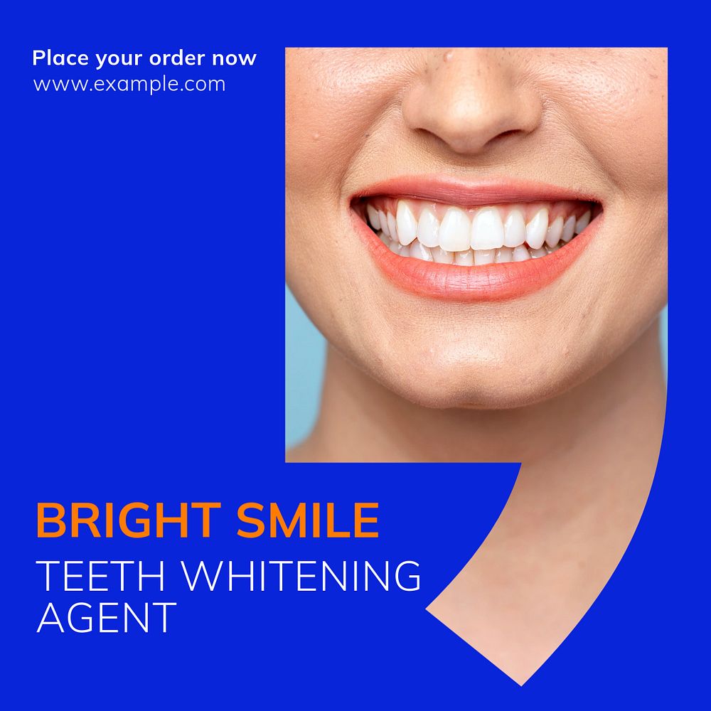 Bright smile Instagram post template, editable text