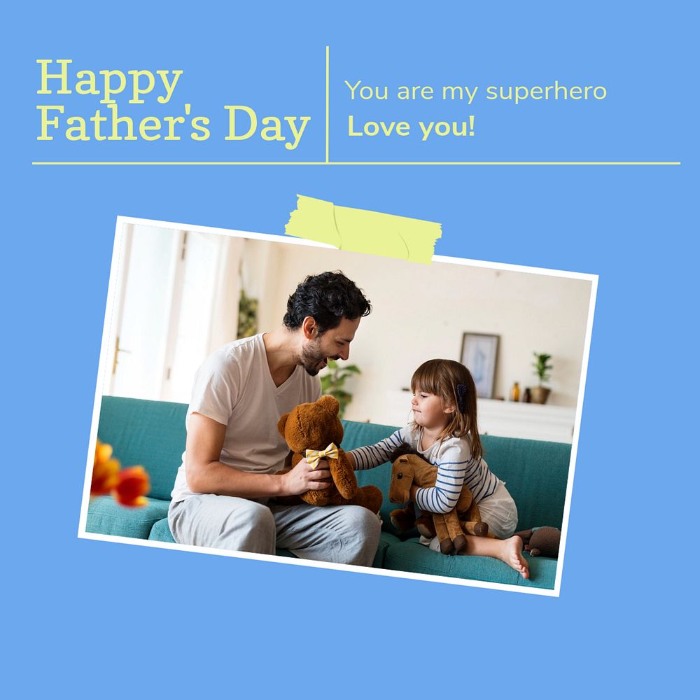 Father's day  Instagram post template, editable text