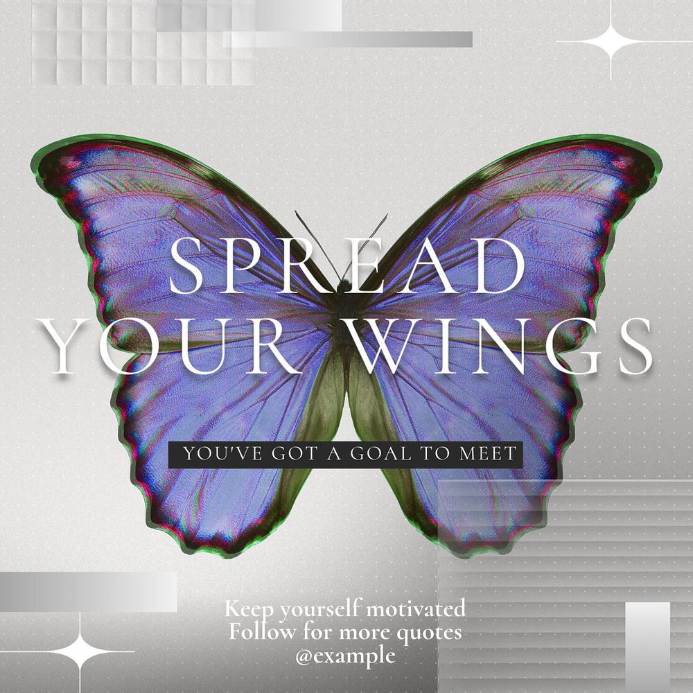 Spread your wings Instagram post template, editable text