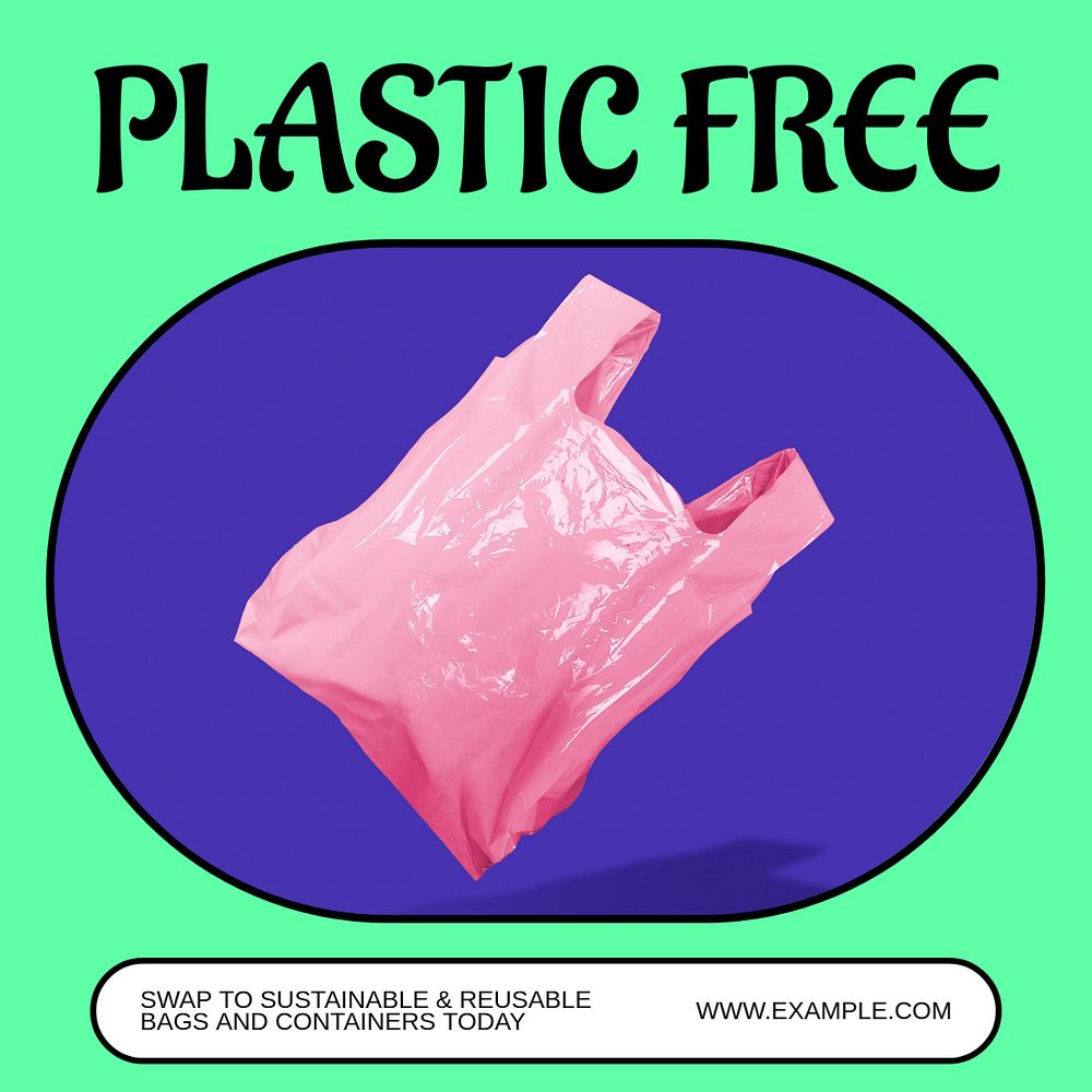 Plastic free Instagram post template, editable text