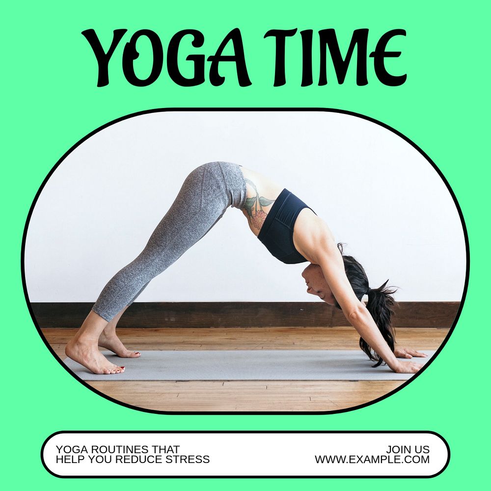 Yoga Instagram post template, editable text