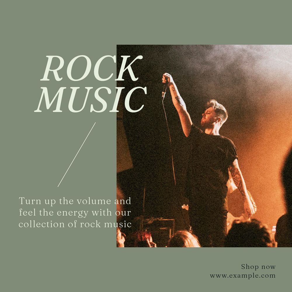 Rock music Instagram post template, editable text