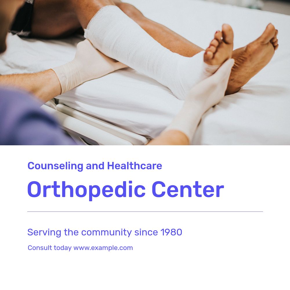 Orthopedic healthcare Instagram post template, editable text