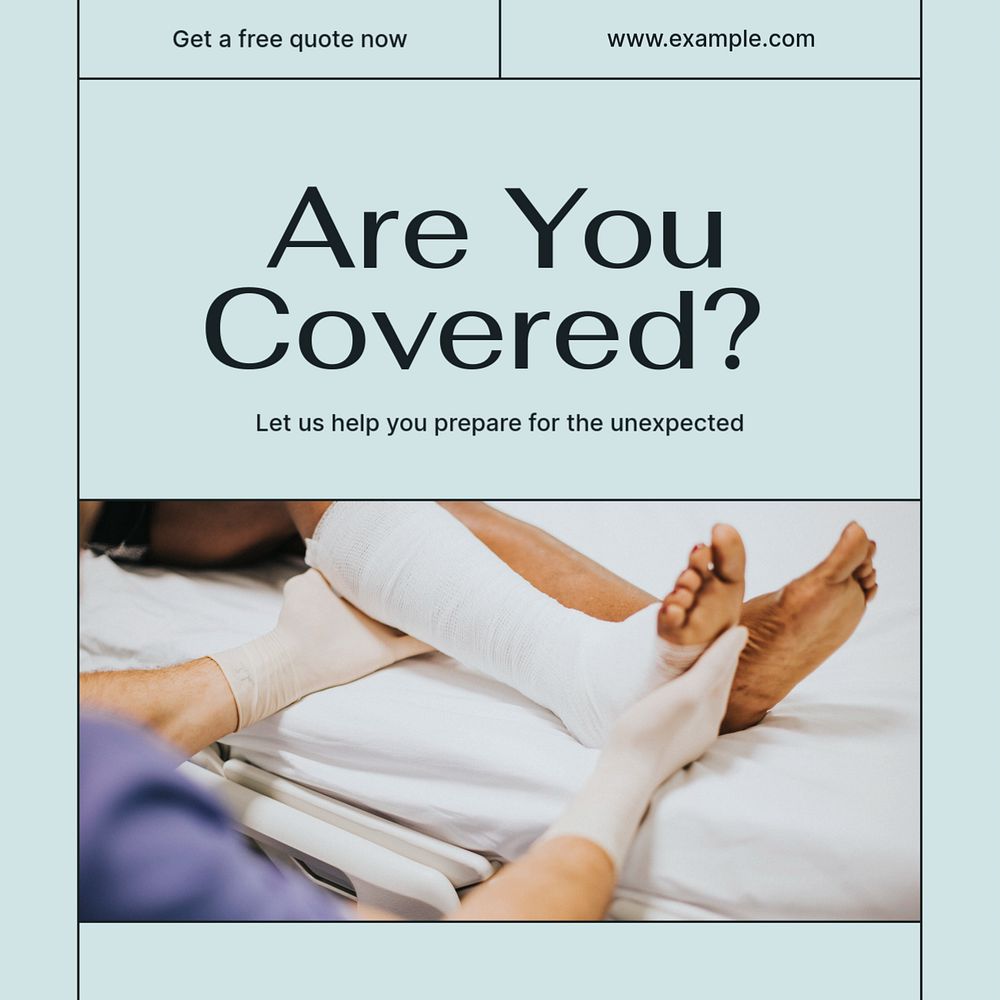 Health insurance ads Instagram post template, editable text