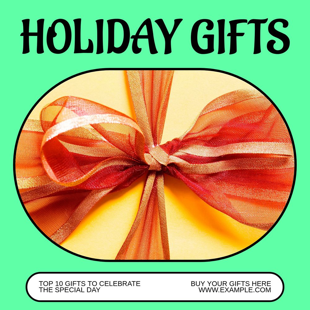 Holiday gifts Instagram post template, editable text