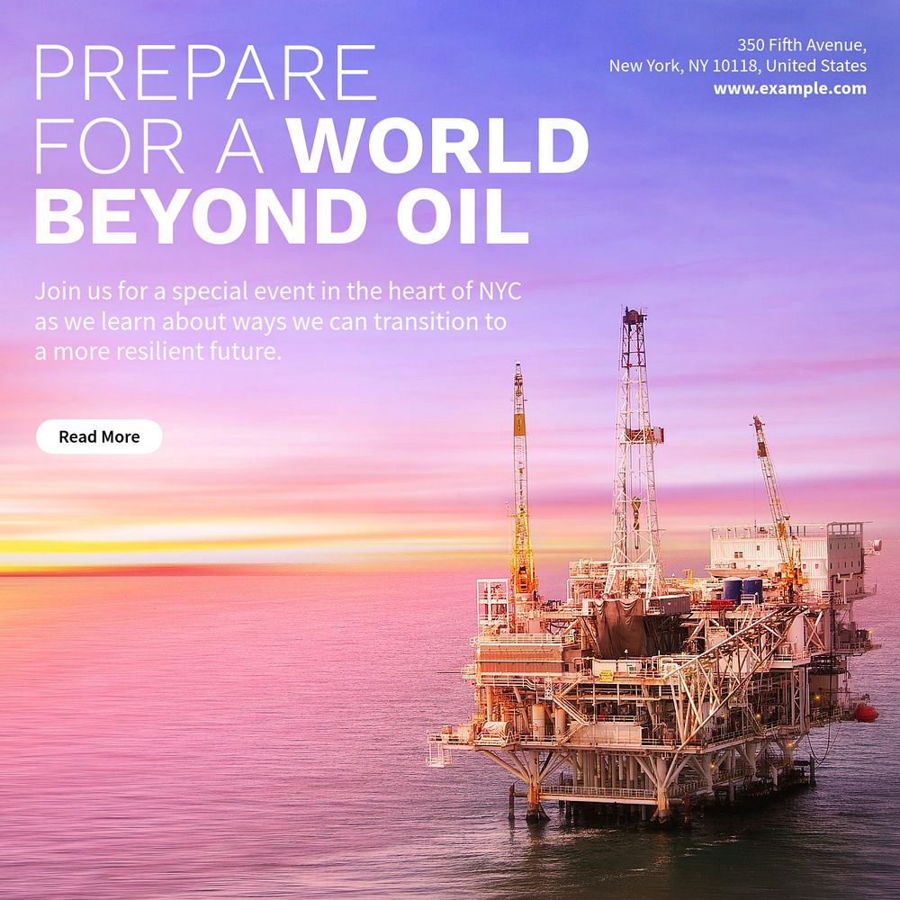 Earth oil environment Instagram post template, editable text