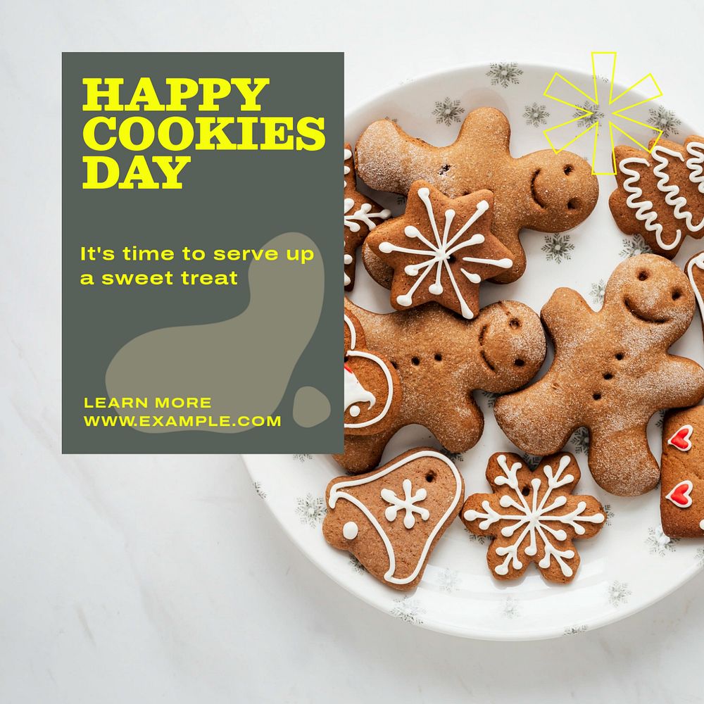 Happy cookies day Instagram post template, editable text